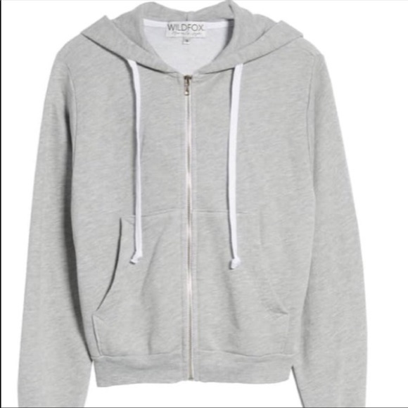 🔥WILDFOX🔥COUTURE BRIDESMAID REGAN ZIP HOODIE GRAY MED/LARGE NWT - Picture 5 of 6
